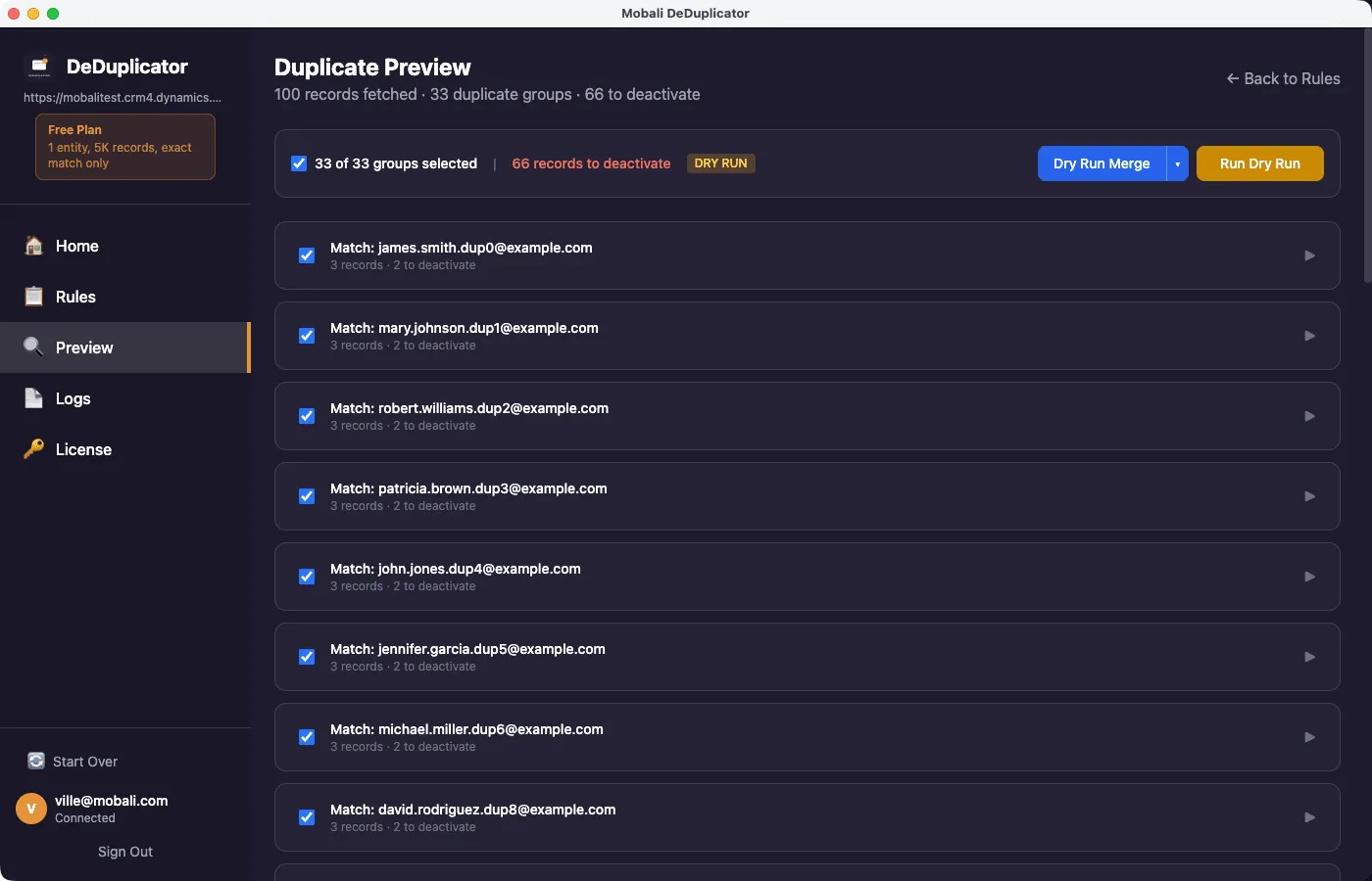 Manual Duplicate Review screenshot